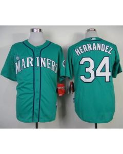 Mariners #34 Felix Hernandez Green Alternate Cool Base Stitched MLB Jersey