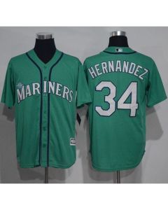 Mariners #34 Felix Hernandez Green New Cool Base Stitched MLB Jersey
