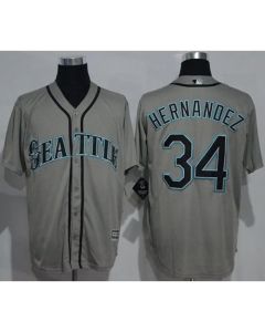 Mariners #34 Felix Hernandez Grey New Cool Base Stitched MLB Jersey