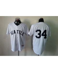 Mariners #34 Felix Hernandez White 1909 Turn Back The Clock Stitched MLB Jersey