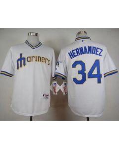 Mariners #34 Felix Hernandez White 1979 Turn Back The Clock Stitched MLB Jersey