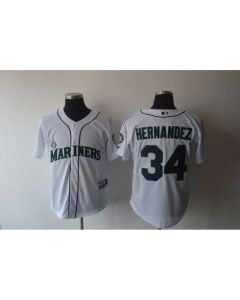 Mariners #34 Felix Hernandez White Cool Base Stitched MLB Jersey