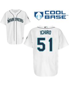Mariners #51 ichiro Suzuki White Cool Base Stitched MLB Jersey