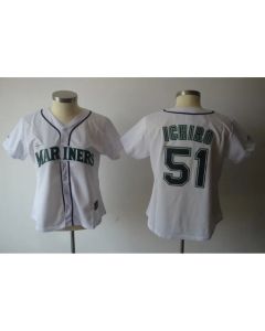 Mariners #51 ichiro Suzuki White Women's Fashion Stitched MLB Jersey