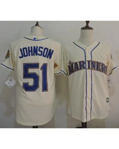 Mariners #51 Randy Johnson Cream New Cool Base Stitched MLB Jersey