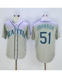 Mariners #51 Randy Johnson Grey New Cool Base Stitched MLB Jersey