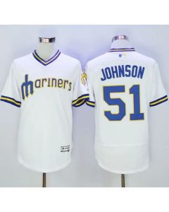 Mariners #51 Randy Johnson White Flexbase Authentic Collection Cooperstown Stitched MLB Jersey