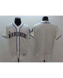 Mariners Blank Cream Flexbase Authentic Collection Stitched MLB Jersey