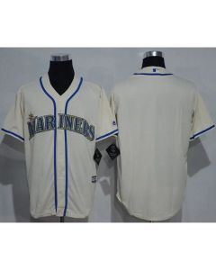 Mariners Blank Cream New Cool Base Stitched MLB Jersey