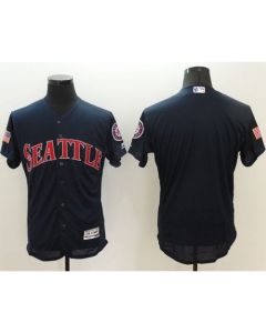 Mariners Blank Navy Blue Fashion Stars & Stripes Flexbase Authentic Stitched MLB Jersey