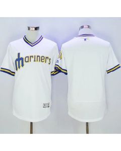 Mariners Blank White Flexbase Authentic Collection Cooperstown Stitched MLB Jersey