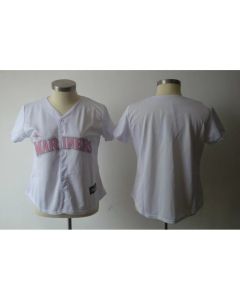 Mariners Blank White With Pink No. Women's Fashion Stitched MLB Jersey