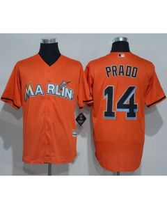 marlins #14 Martin Prado Orange New Cool Base Stitched MLB Jersey