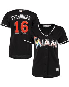 Marlins #16 Jose Fernandez Black Women's Alternate Stitched MLB Jersey