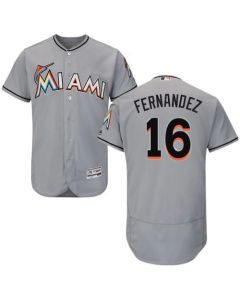 marlins #16 Jose Fernandez Grey Flexbase Authentic Collection Stitched MLB Jersey