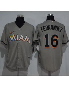 marlins #16 Jose Fernandez Grey New Cool Base Stitched MLB Jersey