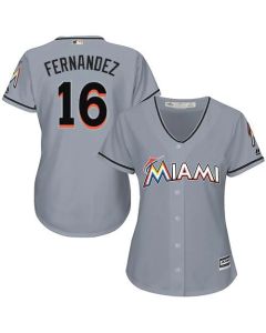 Marlins #16 Jose Fernandez Grey Women's Road Stitched MLB Jersey