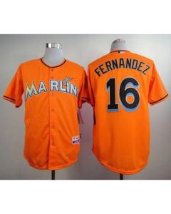 marlins #16 Jose Fernandez Orange Alternate 1 Stitched MLB Jersey