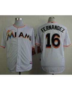 marlins #16 Jose Fernandez White Cool Base Stitched MLB Jersey