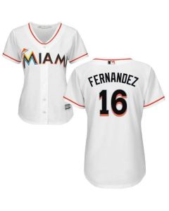 Marlins #16 Jose Fernandez White Women's Home Stitched MLB Jersey