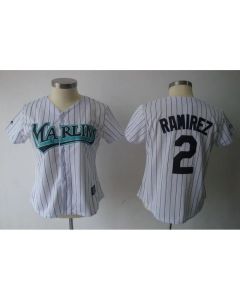 Marlins #2 Hanley Ramirez White Women's Fashion Stitched MLB Jersey