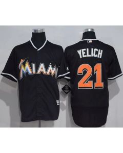 marlins #21 Christian Yelich Black New Cool Base Stitched MLB Jersey