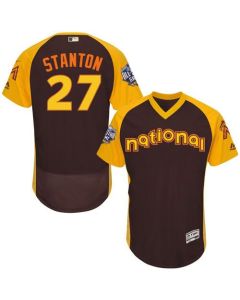 marlins #27 Giancarlo Stanton Brown Flexbase Authentic Collection 2016 All-Star National League Stitched MLB Jersey