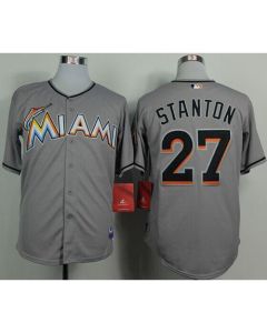 marlins #27 Giancarlo Stanton Grey 2012 Road Stitched MLB Jersey