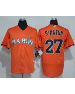 marlins #27 Giancarlo Stanton Orange New Cool Base Stitched MLB Jersey