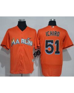 marlins #51 ichiro Suzuki Orange New Cool Base Stitched MLB Jersey