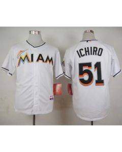 marlins #51 ichiro Suzuki White Cool Base Stitched MLB Jersey