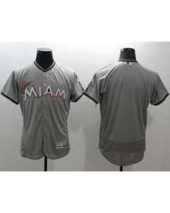 marlins Blank Grey Flexbase Authentic Collection Stitched MLB Jersey
