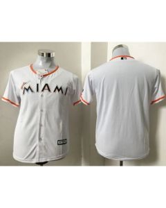 Marlins Blank White Cool Base Stitched Youth MLB Jersey