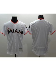 marlins Blank White Flexbase Authentic Collection Stitched MLB Jersey