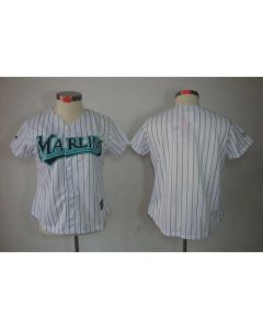 Marlins Blank White Women's Fashion Stitched MLB Jersey