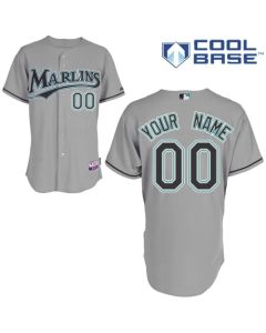 Marlins Personalized Authentic Grey MLB Jersey