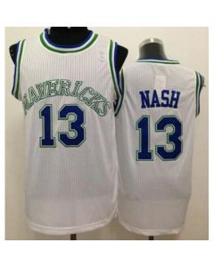 Mavericks #13 Steve Nash White Throwback Stitched NBA Jersey