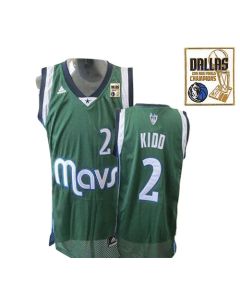 Mavericks 2011 Champion Patch #2 Jason Kidd Green Revolution 30 Stitched NBA Jersey