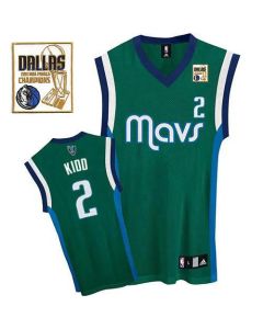 Mavericks 2011 Champion Patch #2 Jason Kidd Green Stitched NBA Jersey