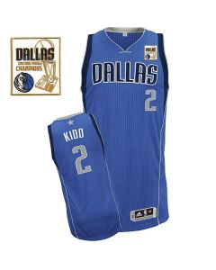 Mavericks 2011 Champion Patch #2 Jason Kidd Revolution 30 Sky Blue Stitched NBA Jersey