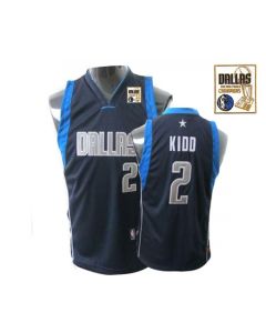 Mavericks 2011 Champions Patch #2 Jason Kidd Dark Blue Stitched Youth NBA Jersey