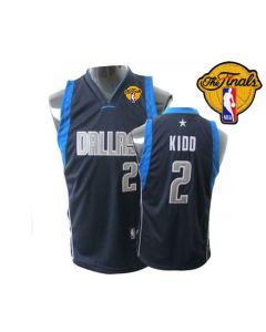 Mavericks 2011 Finals Patch #2 Jason Kidd Dark Blue Stitched Youth NBA Jersey