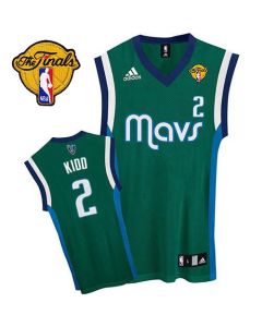 Mavericks 2011 Finals Patch #2 Jason Kidd Green Stitched NBA Jersey