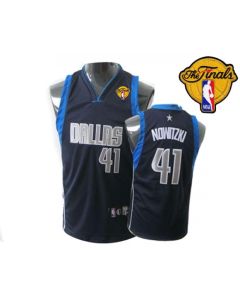 Mavericks 2011 Finals Patch #41 Dirk Nowitzki Dark Blue Stitched Youth NBA Jersey