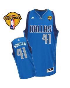 Mavericks 2011 Finals Patch #41 Dirk Nowitzki Revolution 30 Blue Stitched NBA Jersey
