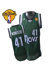 Mavericks 2011 Finals Patch #41 Dirk Nowitzki Revolution 30 Green Stitched NBA Jersey