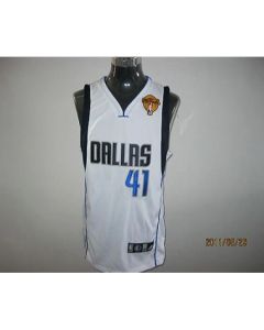 Mavericks 2011 Finals Patch #41 Dirk Nowitzki White Stitched NBA Jersey
