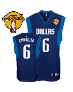 Mavericks 2011 Finals Patch #6 Tyson Chandler Revolution 30 Dark Blue Stitched NBA Jersey