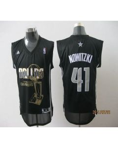 Mavericks 2011 NBA Finals Champions #41 Dirk Nowitzki Revolution 30 Black Stitched NBA Jersey