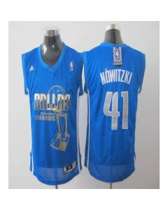Mavericks 2011 NBA Finals Champions #41 Dirk Nowitzki Revolution 30 Blue Stitched NBA Jersey